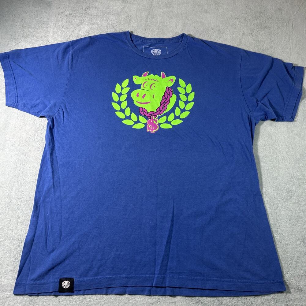Y2k 2000s Milk Money Limited Shirt Mens XL Cow Leaf Reef Designer Streetwear
